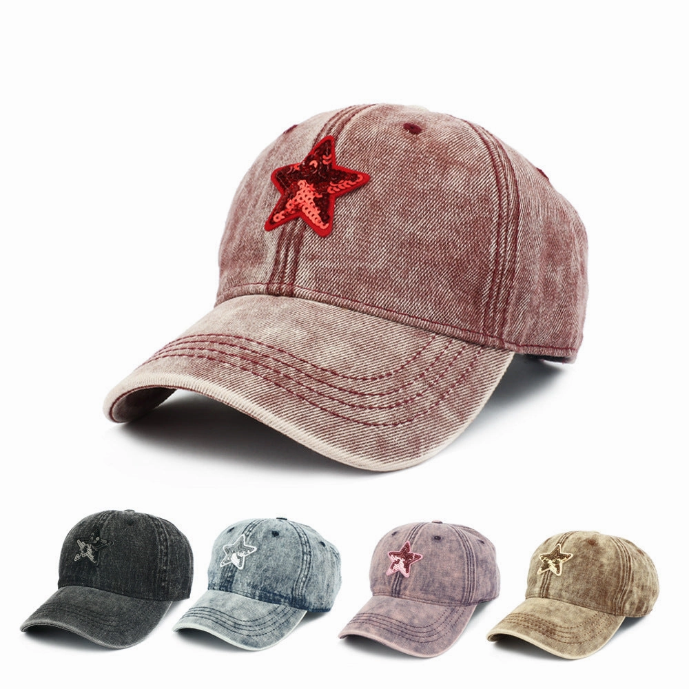 Wholesale Jeans Sequins Men and Women's Cotton Casual Baseball Cap