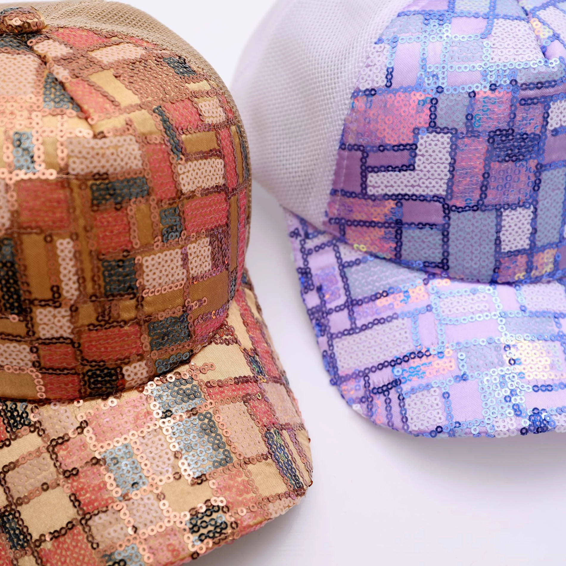 Wholesale Kids Sequin Cotton Baseball Mesh Cap