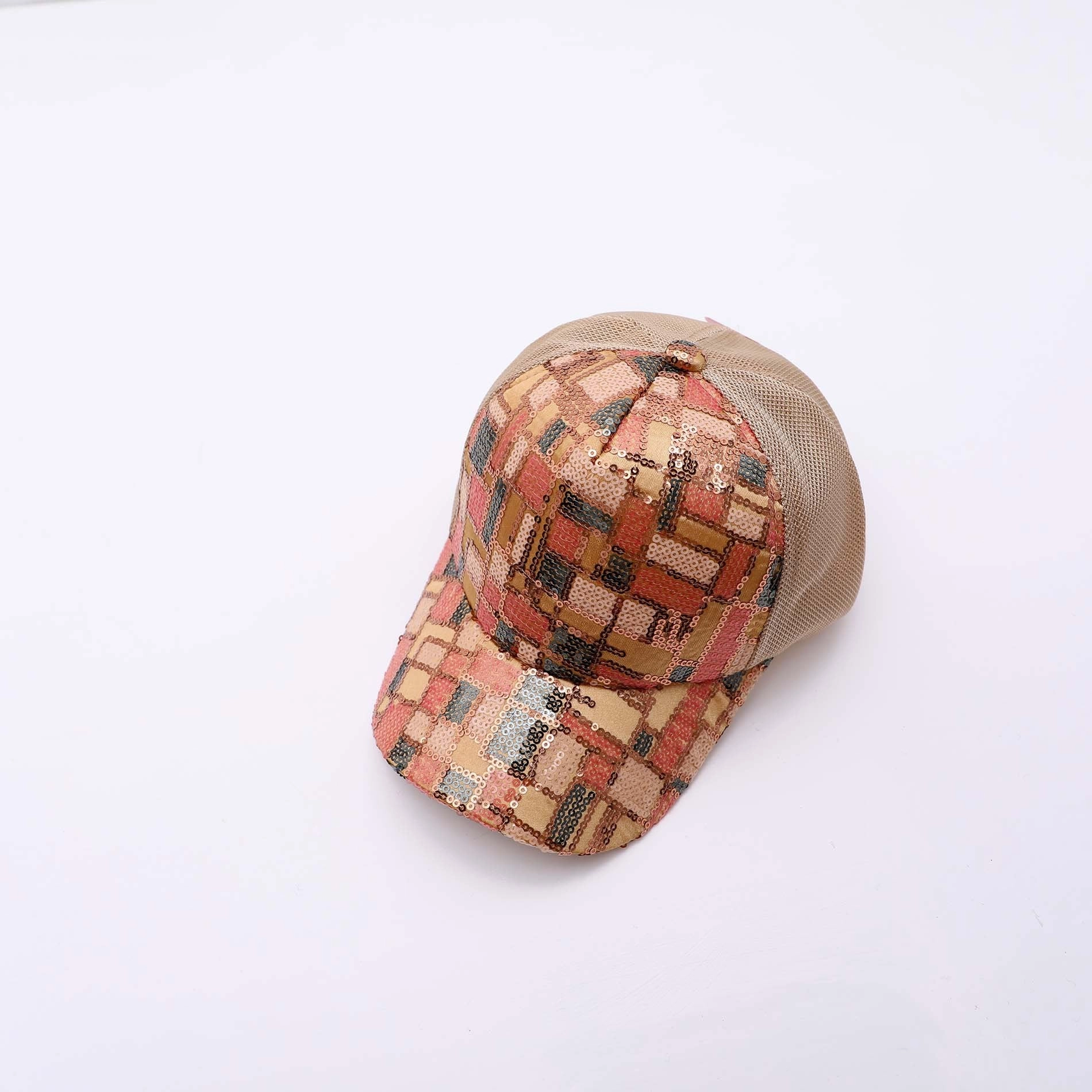 Wholesale Kids Sequin Cotton Baseball Mesh Cap