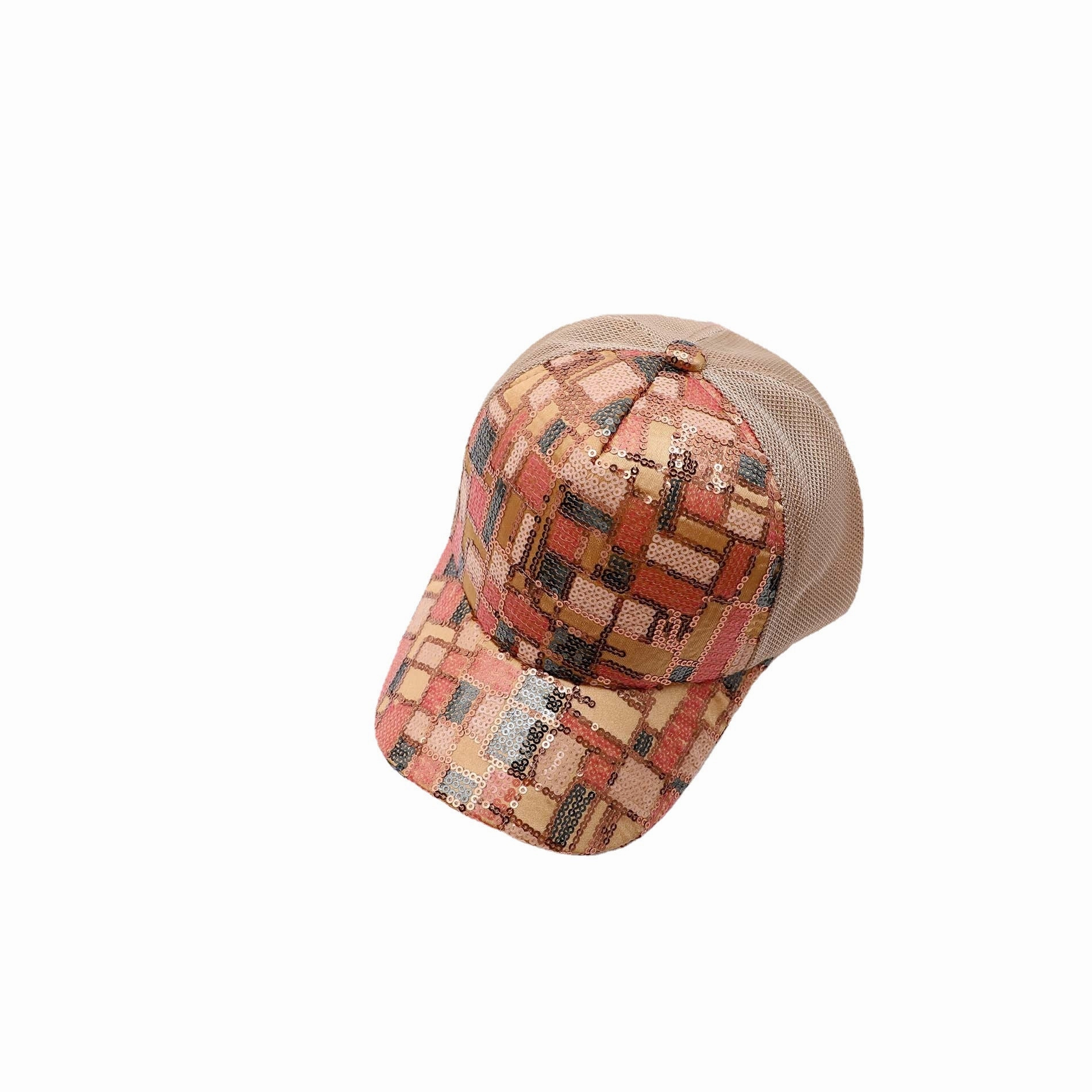 Wholesale Kids Sequin Cotton Baseball Mesh Cap