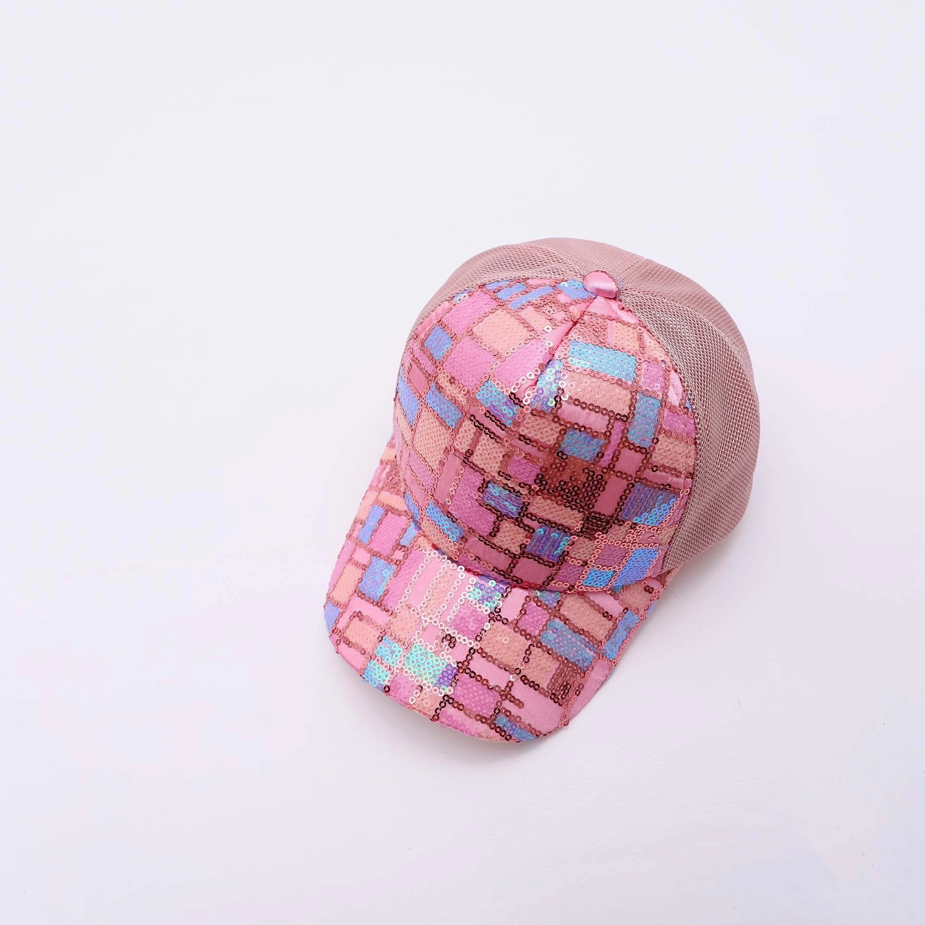 Wholesale Kids Sequin Cotton Baseball Mesh Cap