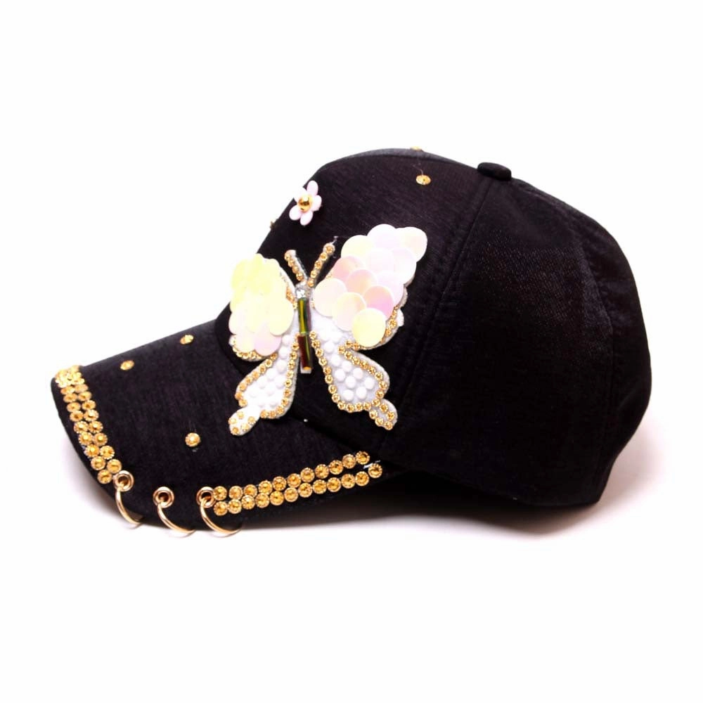 Wholesale Large Butterfly Hoop Brim Baseball Cap