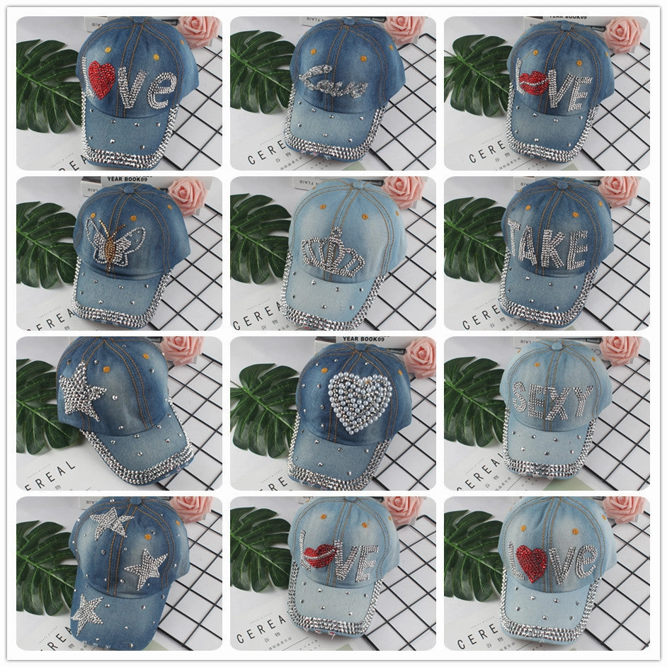 Wholesale Leisure Diamond Inlaid Cotton Baseball Caps