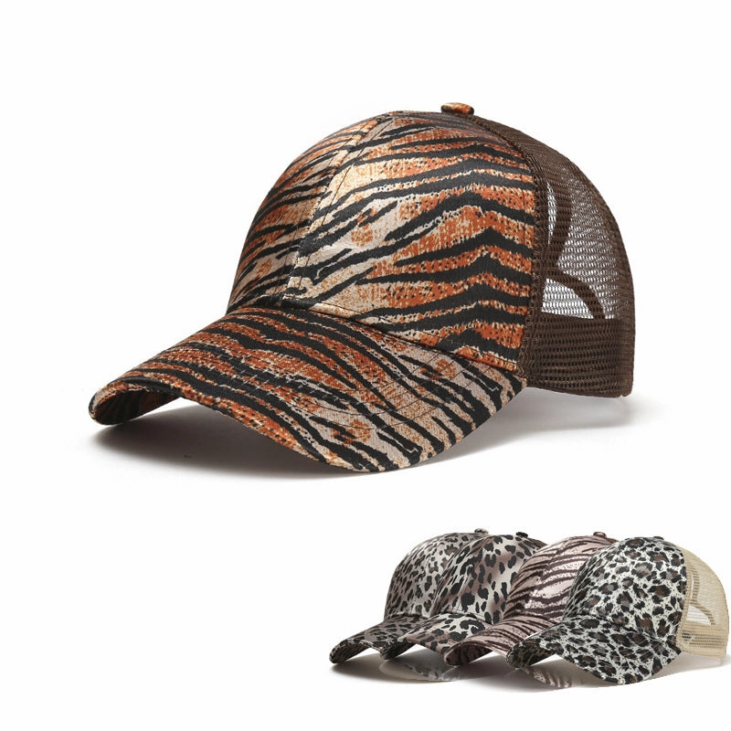 Wholesale Leopard Pattern Acrylic Mesh Hat Baseball Hat