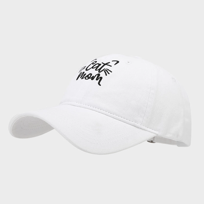 Wholesale Letters CAT MOM Embroidered Washed Baseball Cap