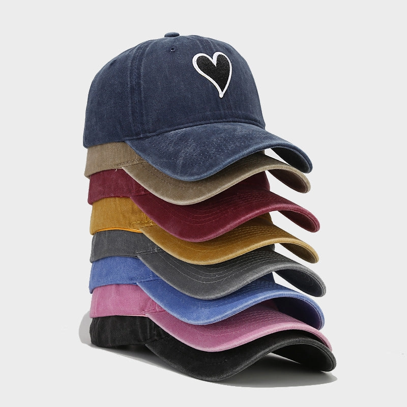 Wholesale Love Embroidery Label Washed Old Cotton Baseball Hat