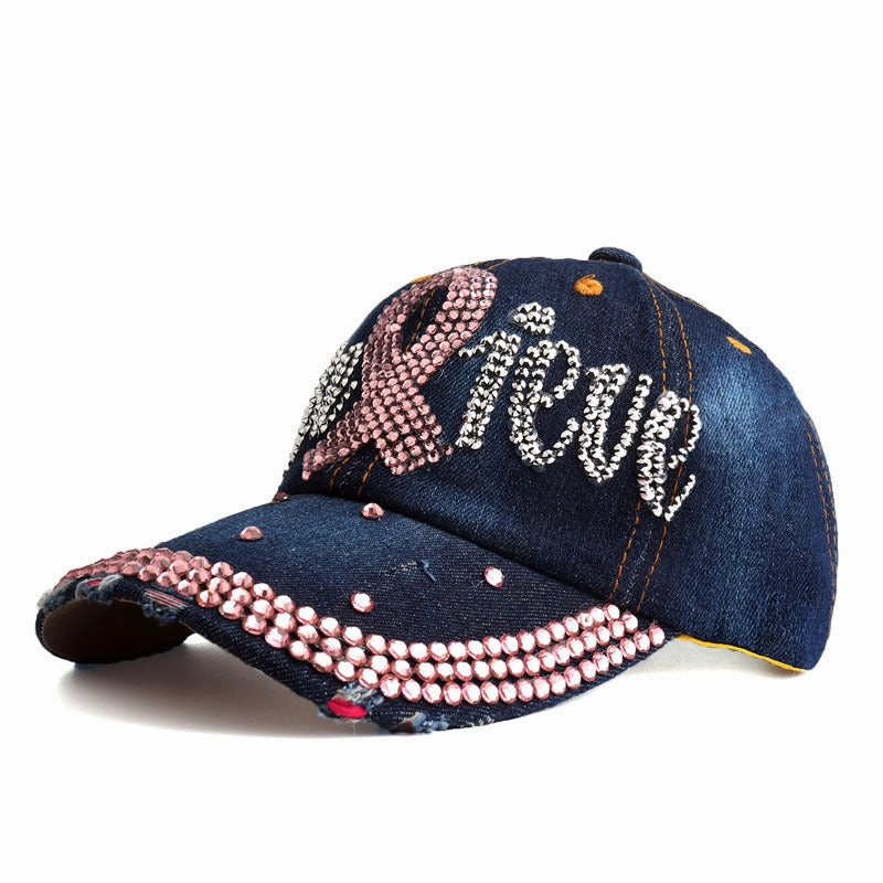 Wholesale Love Fan Belt Diamond Baseball Cap
