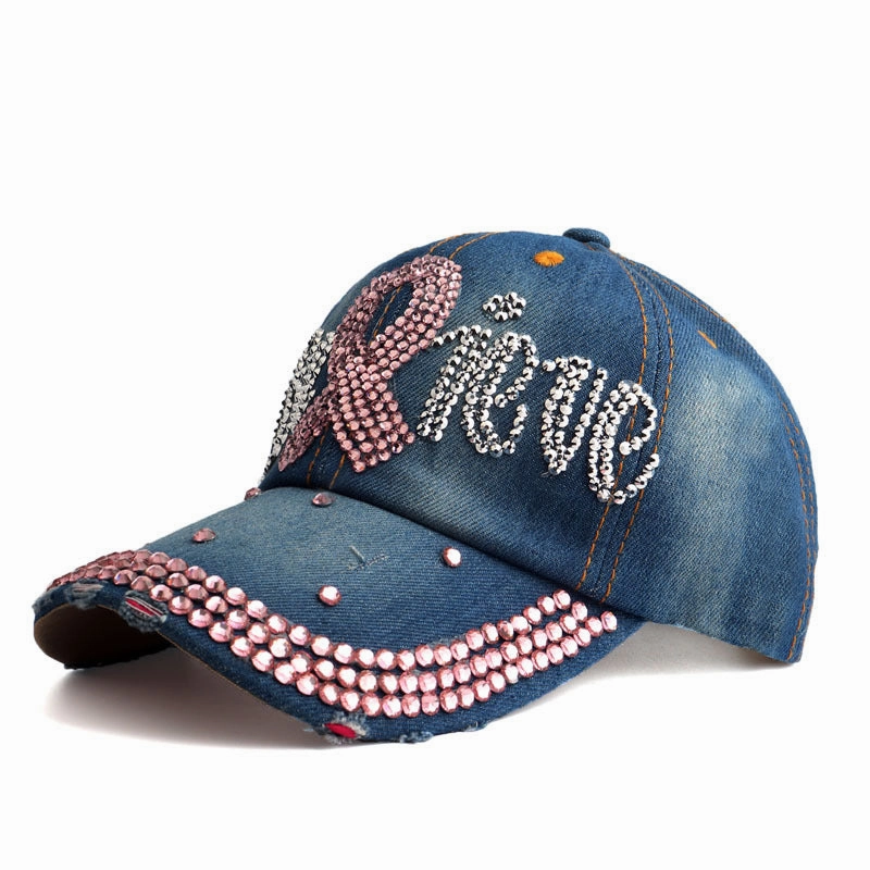 Wholesale Love Fan Belt Diamond Baseball Cap