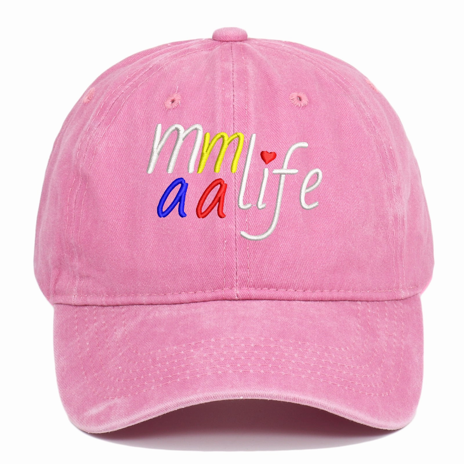 Wholesale Mama Life Embroidered Washed Denim Baseball Caps