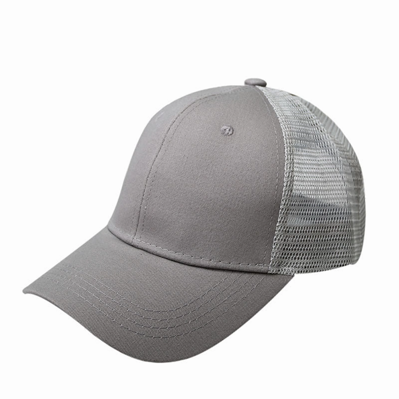 Wholesale Mesh Cotton Back Opening Solid Color Ponytail Baseball Cap