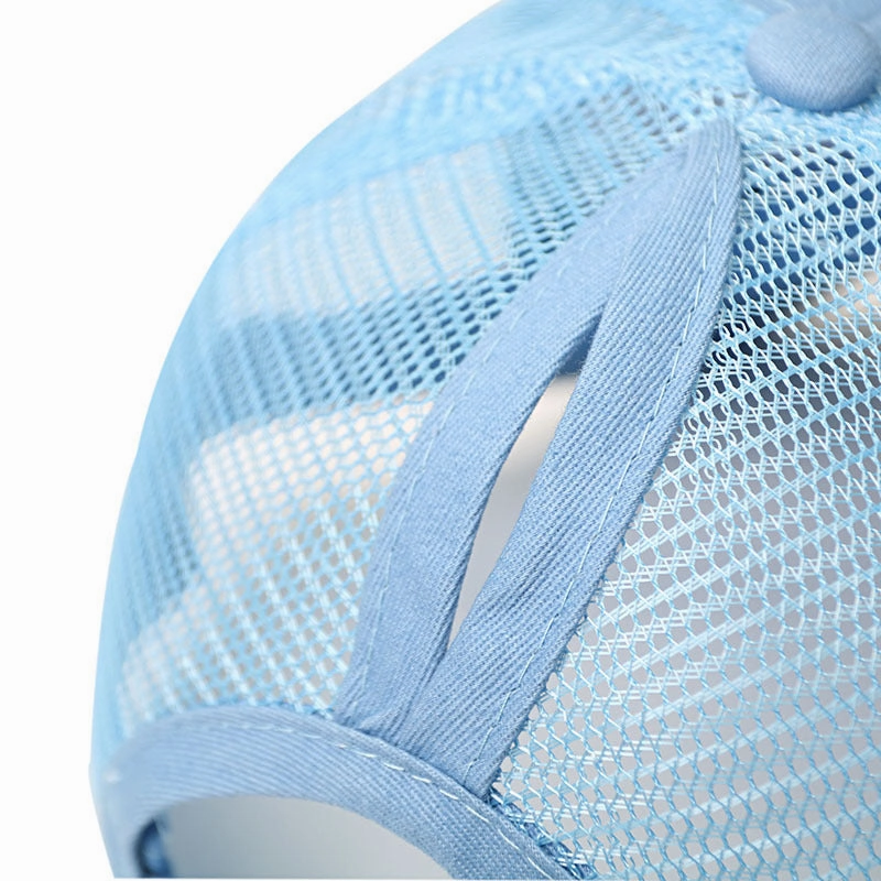Wholesale Mesh Cotton Back Opening Solid Color Ponytail Baseball Cap