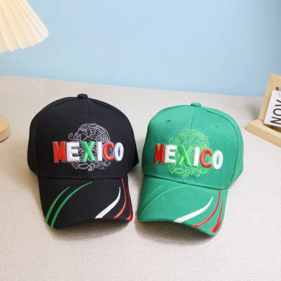 Wholesale Mexico Icon Letter Embroidery Velcro Baseball Cap