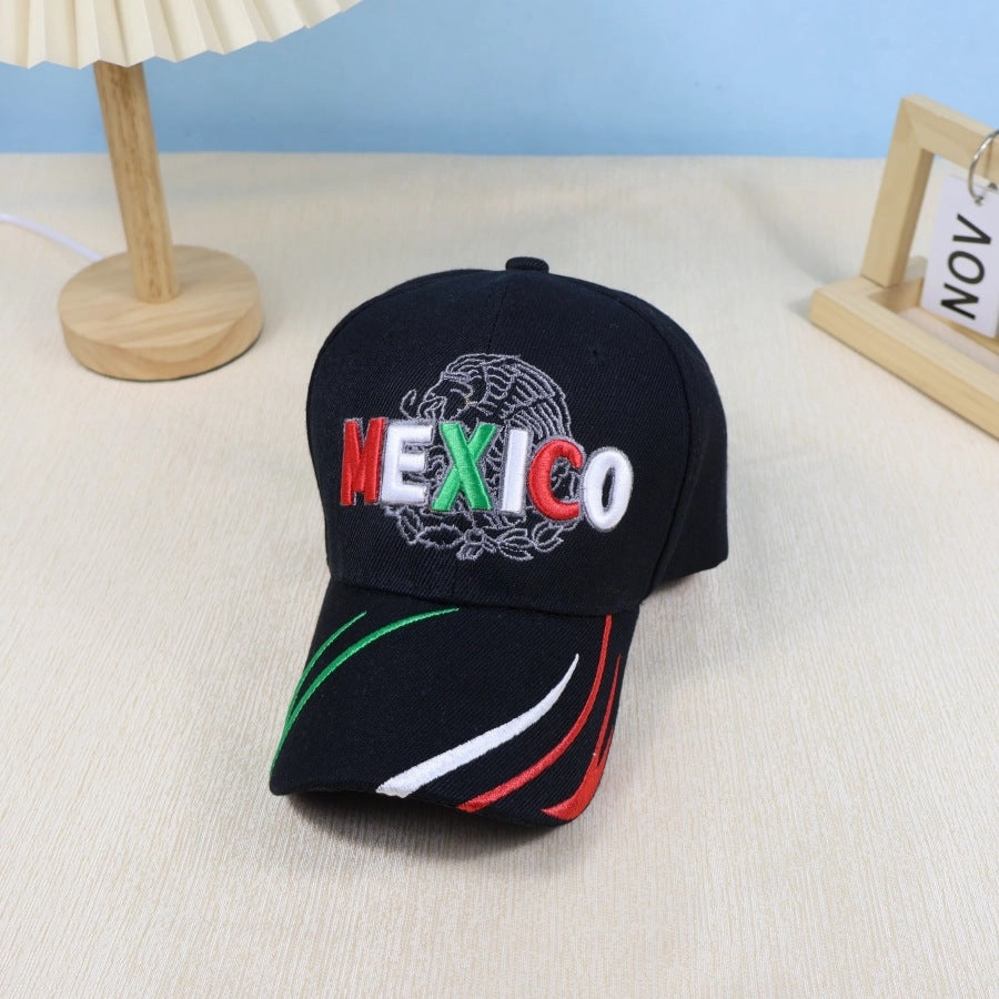 Wholesale Mexico Icon Letter Embroidery Velcro Baseball Cap