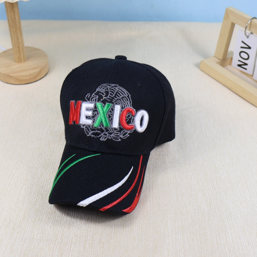 Wholesale Mexico Icon Letter Embroidery Velcro Baseball Cap