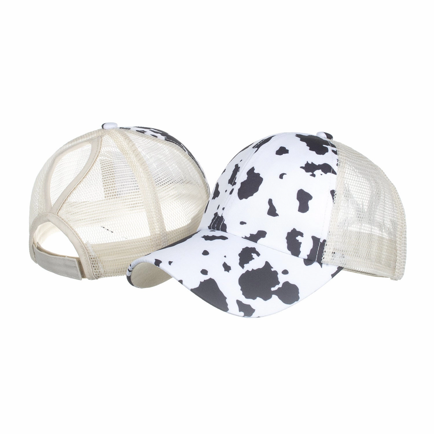 Wholesale milk grain cross elastic net ponytail baseball cap