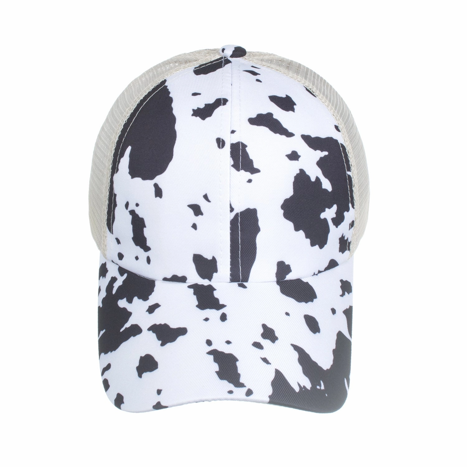 Wholesale milk grain cross elastic net ponytail baseball cap
