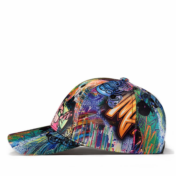 Wholesale New Arrival Skull Abstract Graffiti Polyester Baseball Cap