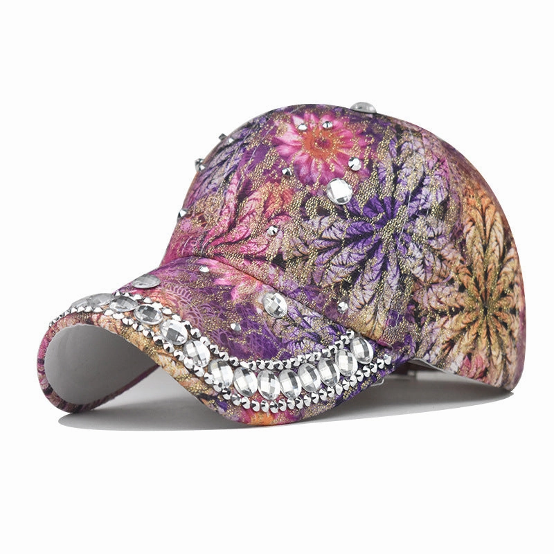 Wholesale New Color Cotton Baseball Cap with Diamonds