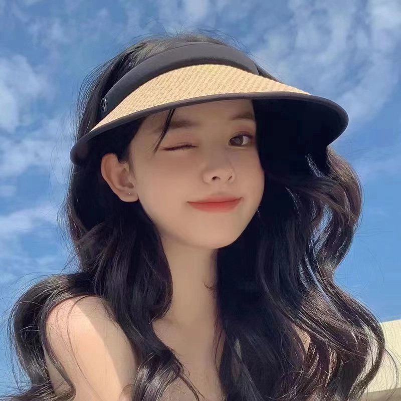 Wholesale of Empty Top Sunshade Straw Woven Sunscreen Hats