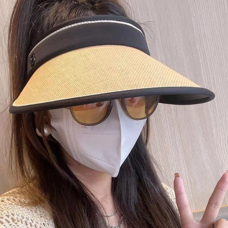 Wholesale of Empty Top Sunshade Straw Woven Sunscreen Hats
