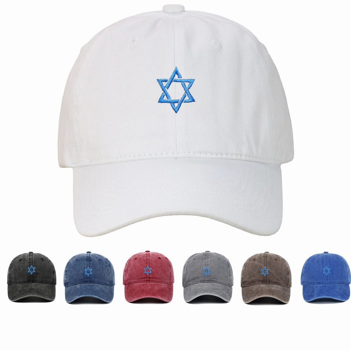 Wholesale of Five Pointed Star Embroidered Cotton Baseball Caps