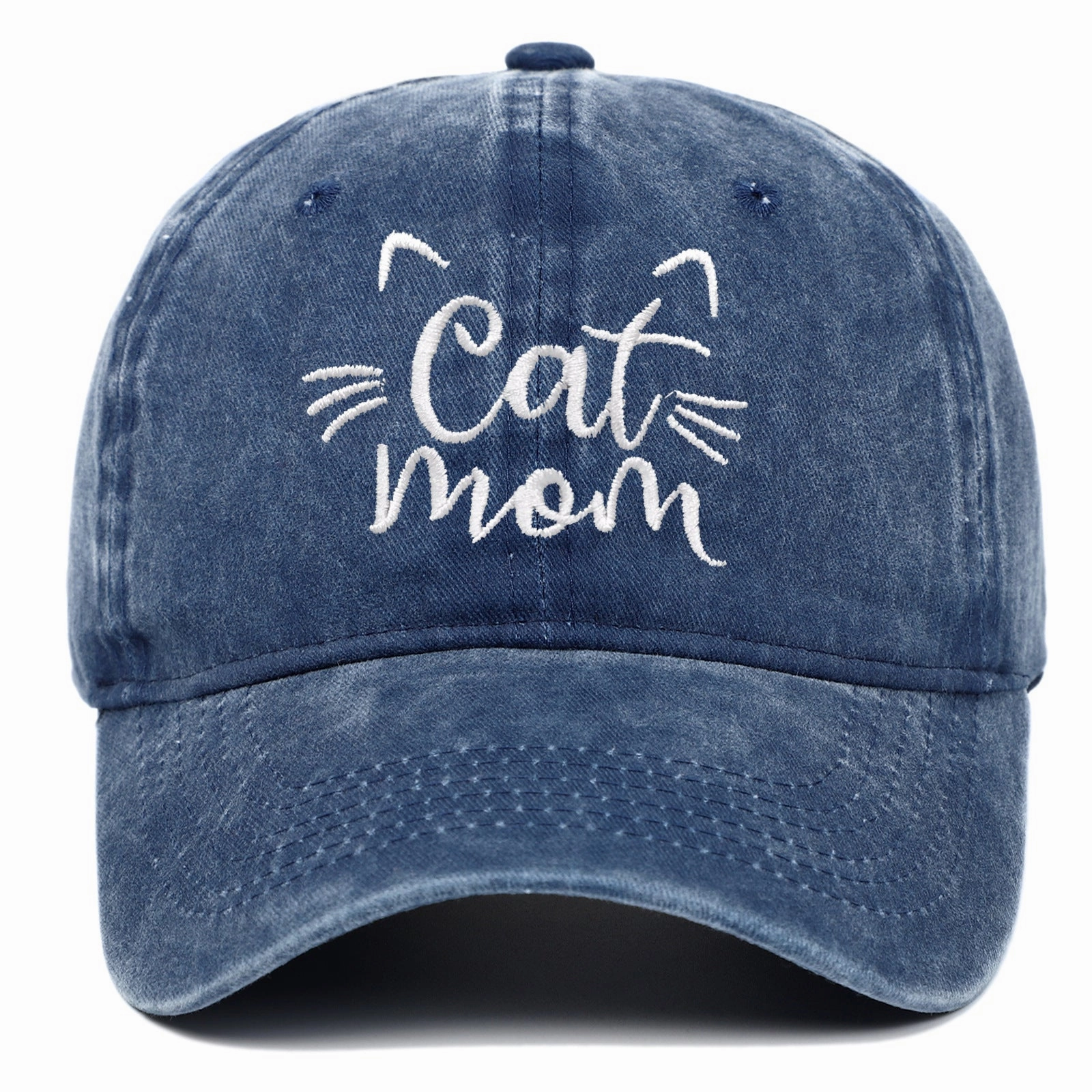 Wholesale of New CAT MOM Embroidered Vintage Washed Cotton Baseball Caps