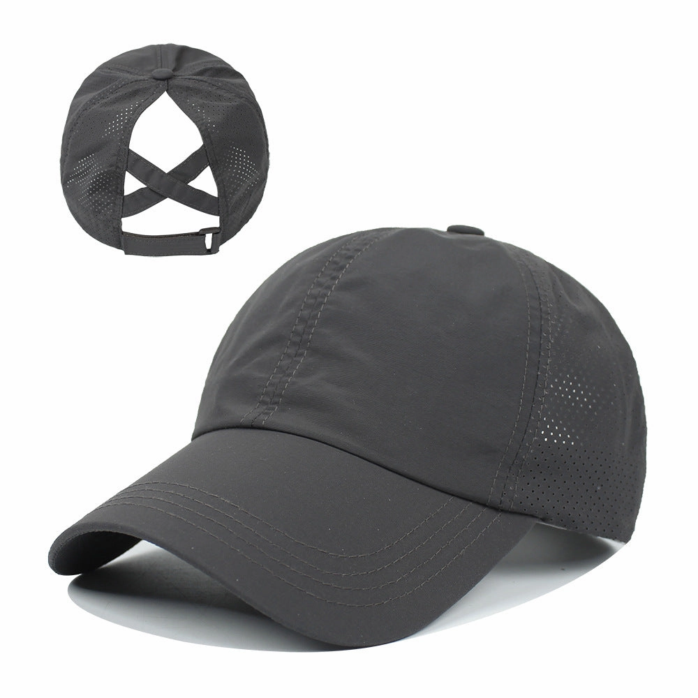 Wholesale Outdoor Sports Horsetail Breathable Mesh Polyester Baseball Cap
