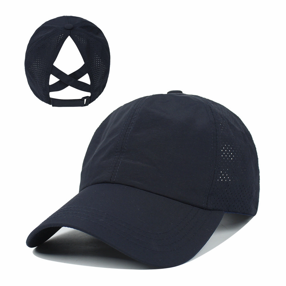 Wholesale Outdoor Sports Horsetail Breathable Mesh Polyester Baseball Cap