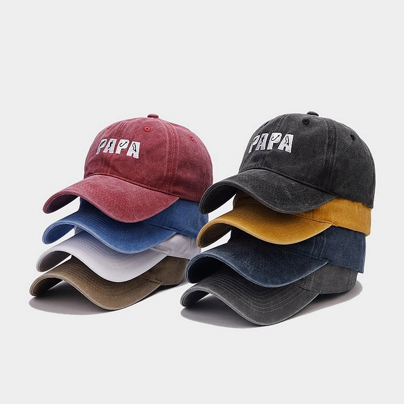 Wholesale PAPA Embroidered Washed Sun Protection Visor Baseball Cap