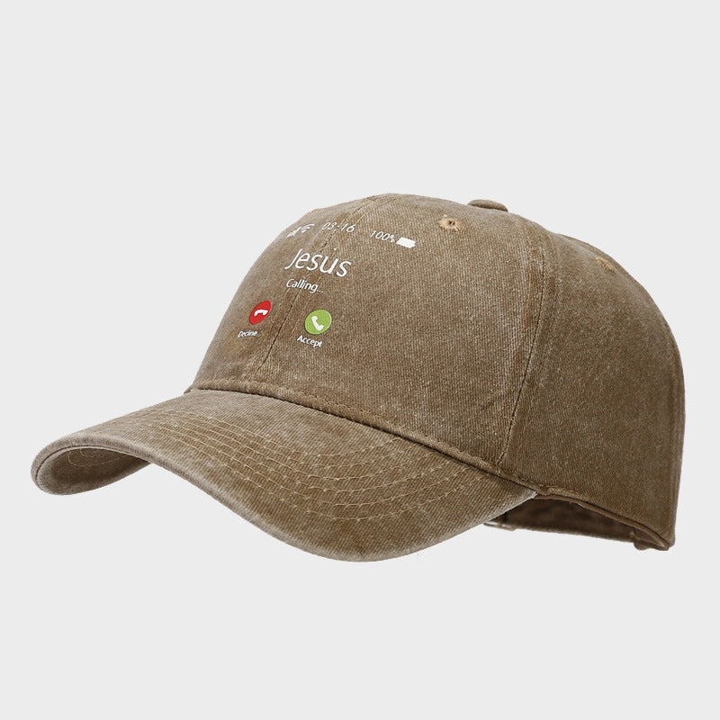 Wholesale Phone Answering Pattern Soft Top Cotton Baseball Cap