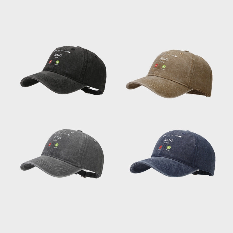 Wholesale Phone Answering Pattern Soft Top Cotton Baseball Cap