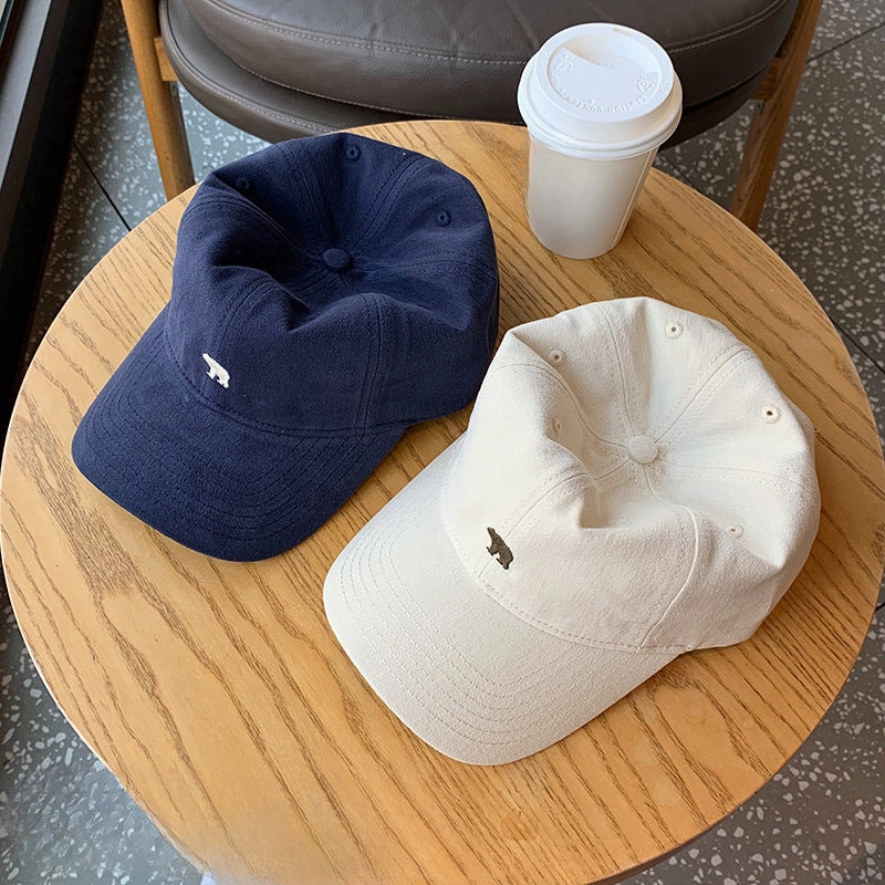 Wholesale Polar Bear Embroidered Wide Brim Baseball Cap Showing Face