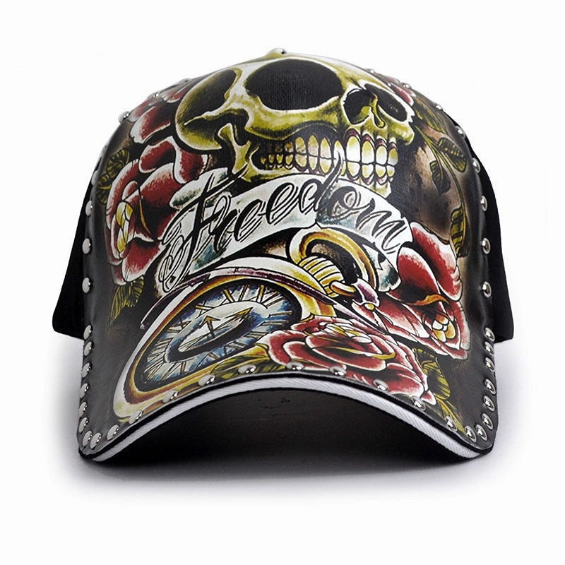 Wholesale Poly Cotton Skull Tattoo Baseball Cap