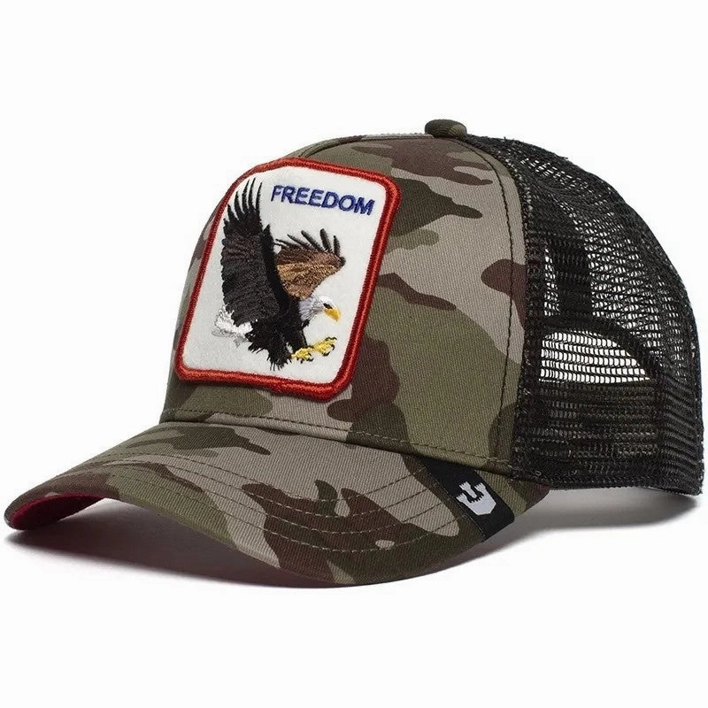 Wholesale Polyester Animal Cartoon Sun Protection Mesh Embroidered Baseball Caps