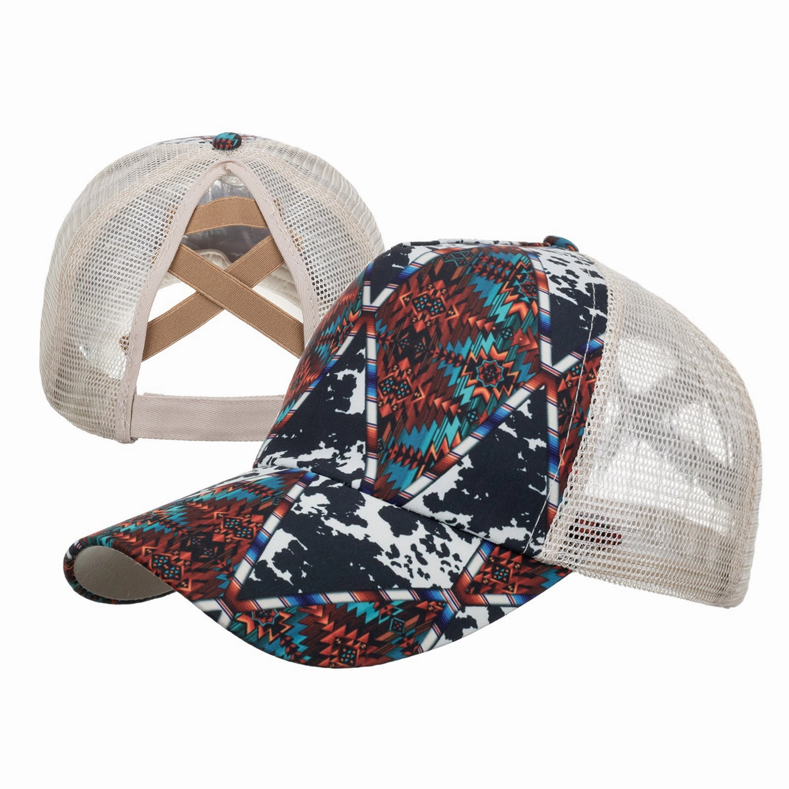 Wholesale Polyester Aztec Pattern Rhombus Stripe Baseball Cap