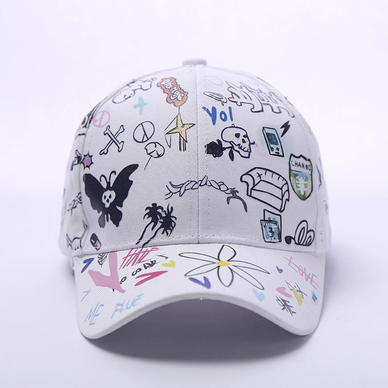 Wholesale Polyester Cartoon Graffiti Printing Baseball Cap