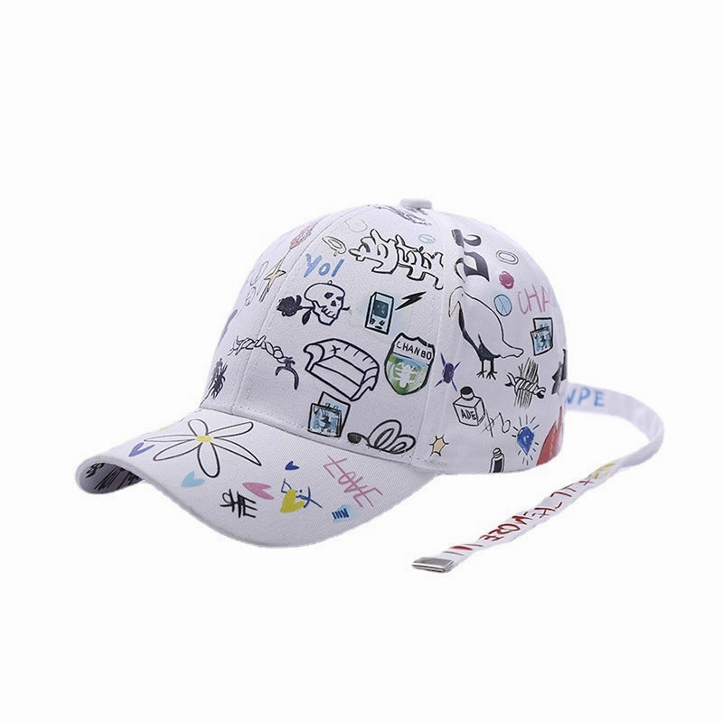 Wholesale Polyester Cartoon Graffiti Printing Baseball Cap