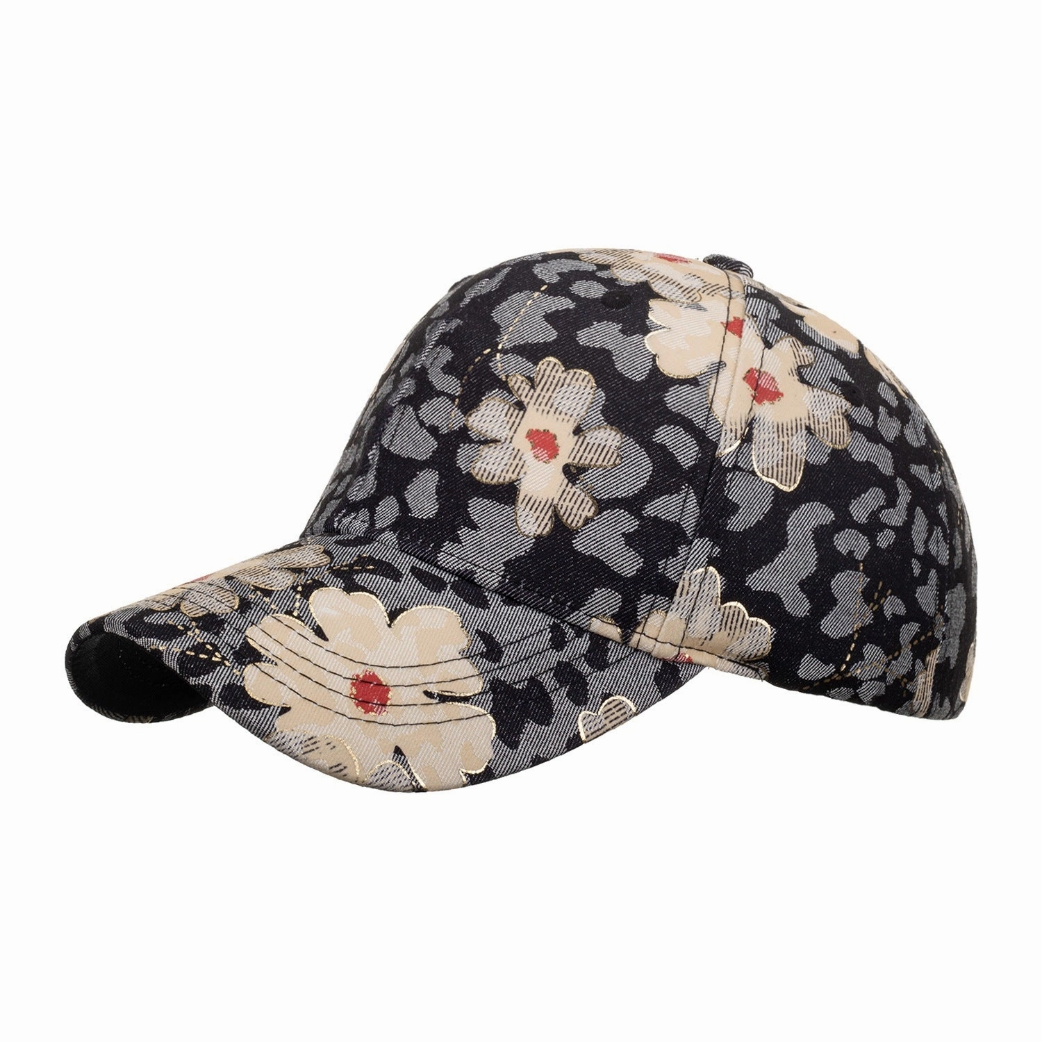 Wholesale Polyester Cotton Lace Flower Embroidery Gold Thread Baseball Cap