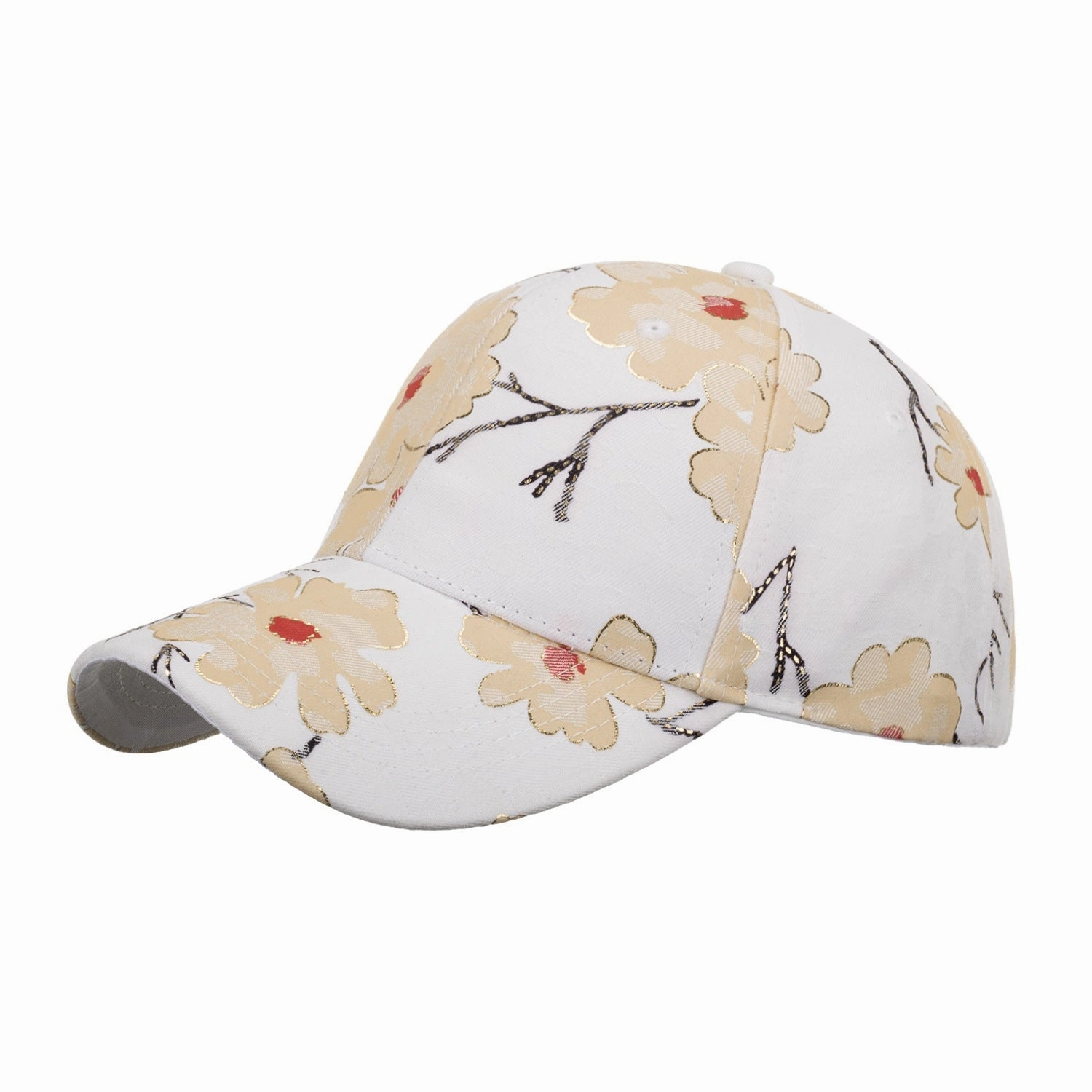 Wholesale Polyester Cotton Lace Flower Embroidery Gold Thread Baseball Cap