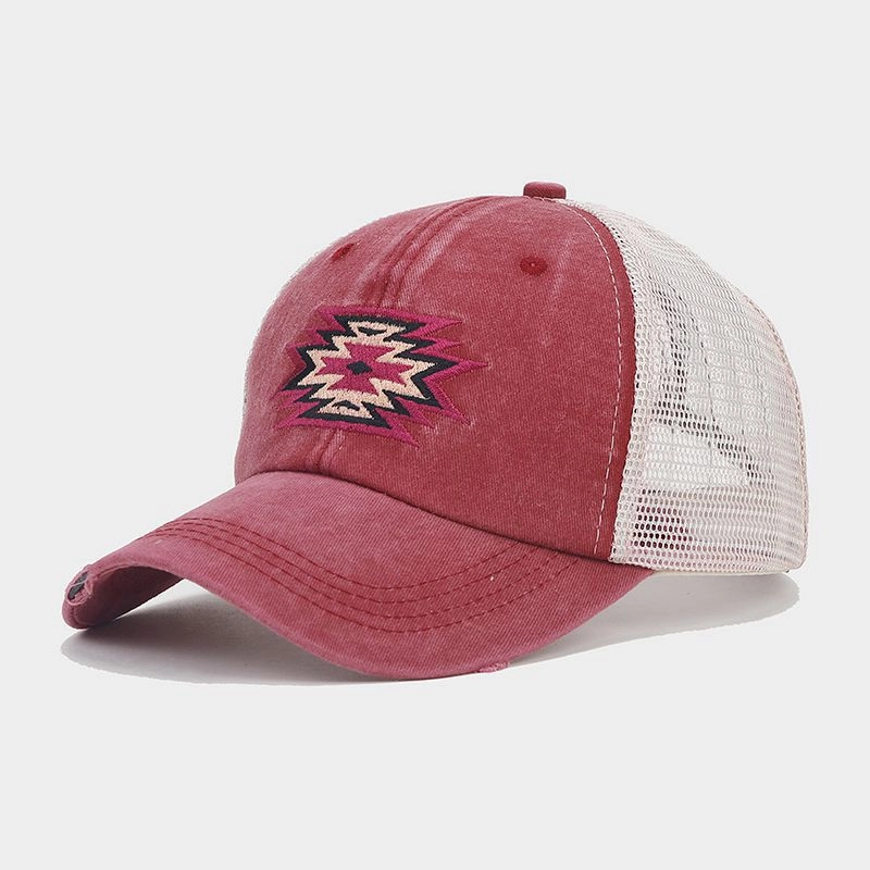 Wholesale Polyester Embroidered Holes Breathable Mesh Baseball Cap
