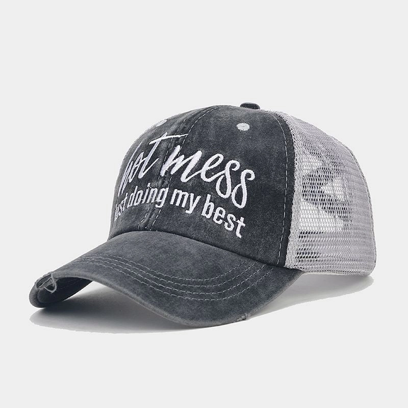 Wholesale Polyester Embroidered Holes Breathable Mesh Baseball Cap