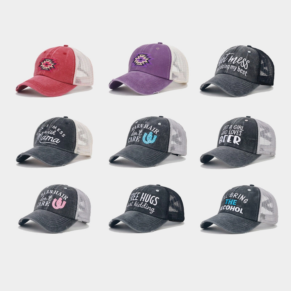 Wholesale Polyester Embroidered Holes Breathable Mesh Baseball Cap