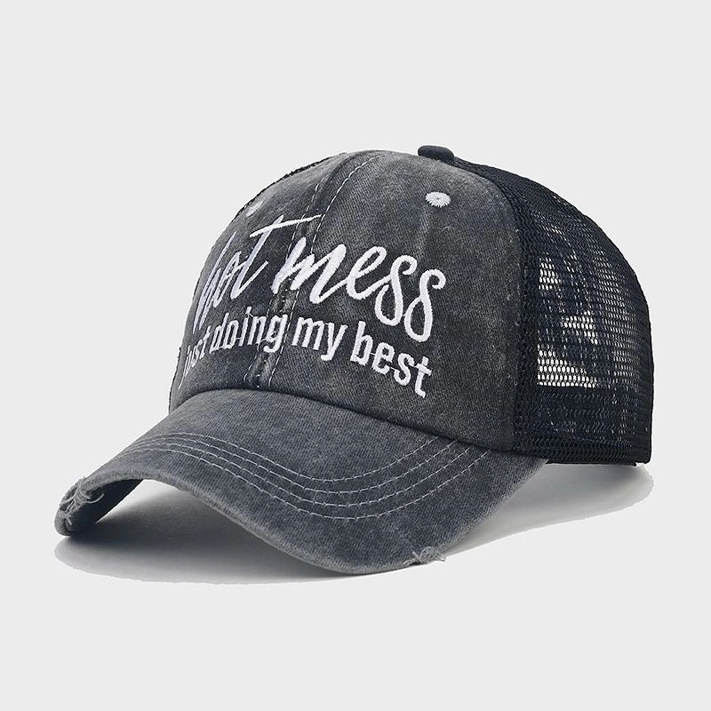 Wholesale Polyester Embroidered Holes Breathable Mesh Baseball Cap