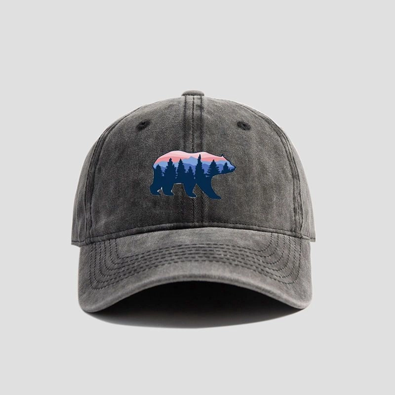 Wholesale Polyester Forest Bear Print Baseball Cap