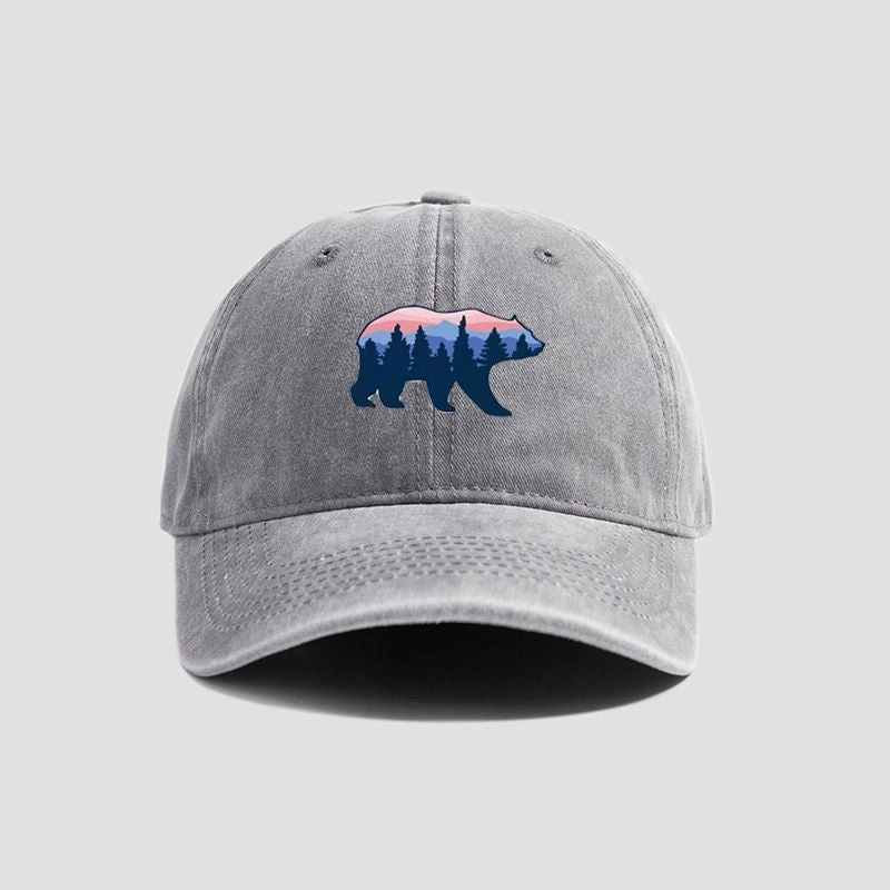 Wholesale Polyester Forest Bear Print Baseball Cap