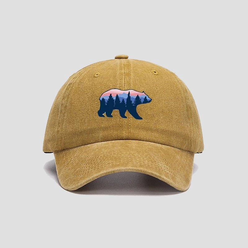 Wholesale Polyester Forest Bear Print Baseball Cap