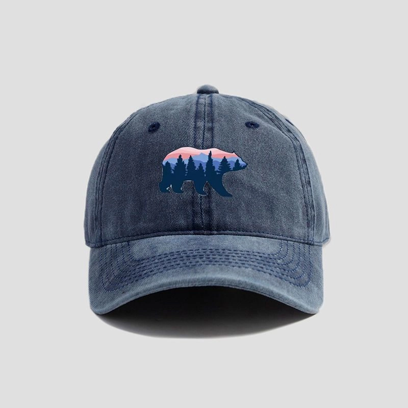 Wholesale Polyester Forest Bear Print Baseball Cap