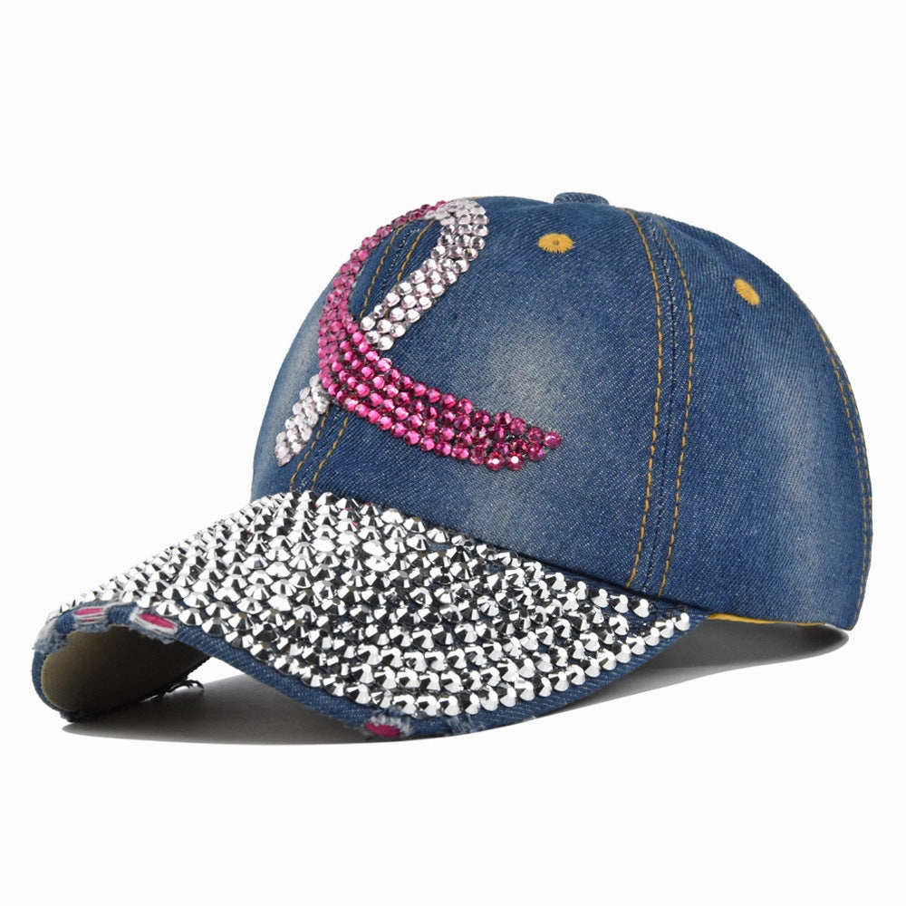 Wholesale Polyester Glitter Diamond Fan With Baseball Cap