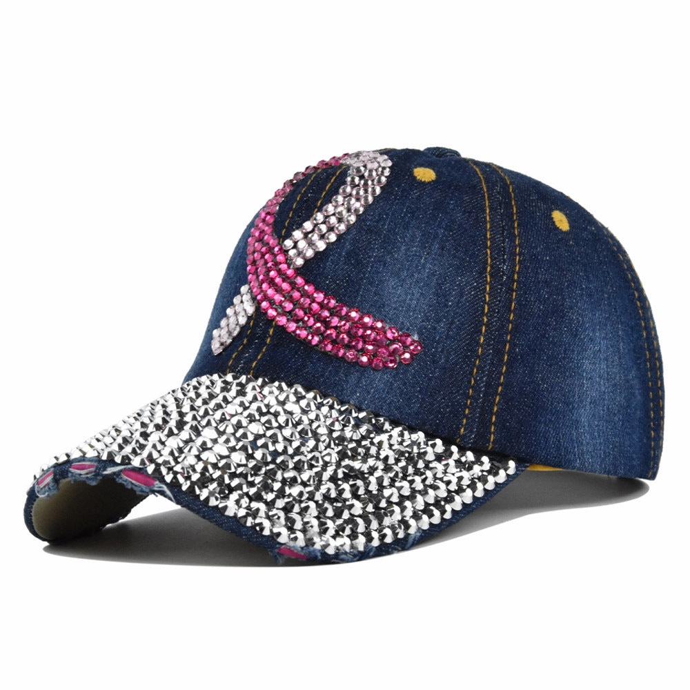 Wholesale Polyester Glitter Diamond Fan With Baseball Cap