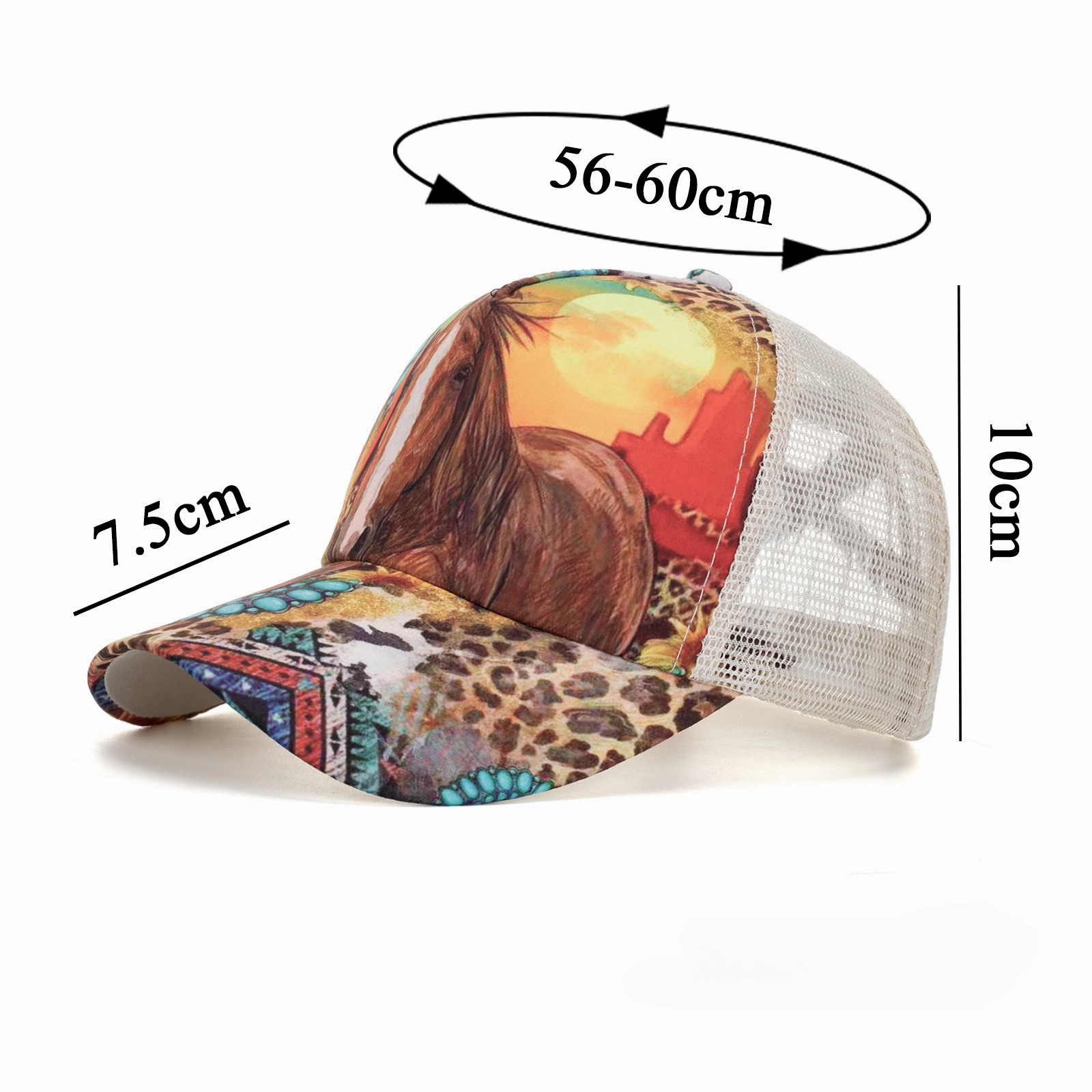 Wholesale Polyester Horse Print Baseball Cap
